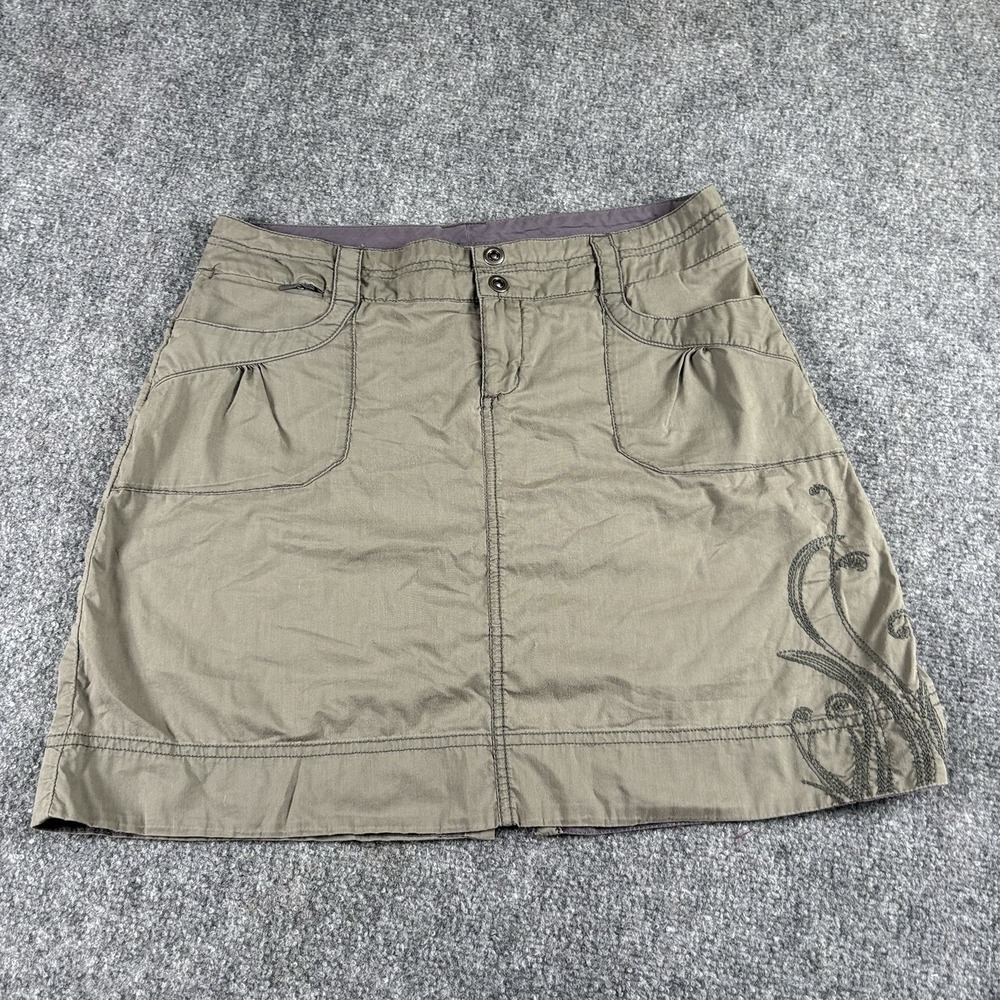 REI Skirt Women's 4 Taupe Embroidered Hiking Outdoor Utility Travel Gorpcore Y2K